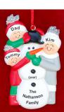 Single Dad Christmas Ornament Making Snowman 2 Kids Personalized FREE at PersonalizedOrnamentsMarket.com by Russell Rhodes