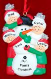 Single Dad Christmas Ornament Making Snowman 3 Kids Personalized FREE at PersonalizedOrnamentsMarket.com by Russell Rhodes