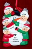 Single Dad Christmas Ornament Making Snowman 4 Kids Personalized FREE at PersonalizedOrnamentsMarket.com by Russell Rhodes