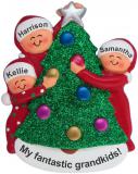 3 Grandkids Christmas Ornament Personalized FREE at PersonalizedOrnamentsMarket.com by Russell Rhodes