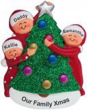 Single Dad Christmas Ornament 2 Kids Personalized FREE at PersonalizedOrnamentsMarket.com by Russell Rhodes