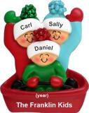 Family Christmas Ornament Adventures in Sledding Just the 3 Kids Personalized FREE at PersonalizedOrnamentsMarket.com by Russell Rhodes