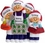 Grandmother Christmas Ornament Baking Cookies Grandma and 3 Grandkids Personalized FREE at PersonalizedOrnamentsMarket.com by Russell Rhodes