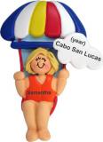 Parasailing Christmas Ornament Blond Female Personalized FREE at PersonalizedOrnamentsMarket.com by Russell Rhodes