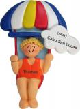 Parasailing Christmas Ornament Blond male Personalized FREE at PersonalizedOrnamentsMarket.com by Russell Rhodes