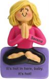 Yoga Christmas Ornament Blond Female Personalized FREE at PersonalizedOrnamentsMarket.com by Russell Rhodes