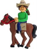 Riding Horse Christmas Ornament Brunette Female Personalized FREE at PersonalizedOrnamentsMarket.com by Russell Rhodes