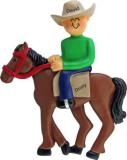 Riding Horse Christmas Ornament Male Personalized FREE at PersonalizedOrnamentsMarket.com by Russell Rhodes