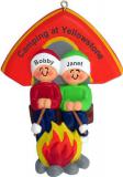 Camping Out Couple Christmas Ornament Personalized FREE at PersonalizedOrnamentsMarket.com by Russell Rhodes