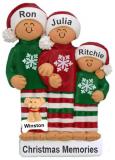 Grandparents Christmas Ornament Comfy Pajamas 3 Grandkids with Pets Personalized FREE at PersonalizedOrnamentsMarket.com by Russell Rhodes