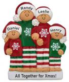 Family Christmas Ornament Comfy Pajamas Just the 4 Kids Personalized FREE at PersonalizedOrnamentsMarket.com by Russell Rhodes