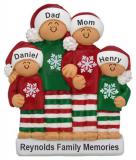 Family Christmas Ornament Comfy Pajamas for 4 Personalized FREE at PersonalizedOrnamentsMarket.com by Russell Rhodes