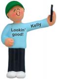 Selfie Christmas Ornament Male Personalized FREE at PersonalizedOrnamentsMarket.com by Russell Rhodes