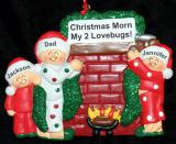 Single Dad Christmas Ornament Winter Morn with 2 Kids Personalized FREE at PersonalizedOrnamentsMarket.com by Russell Rhodes