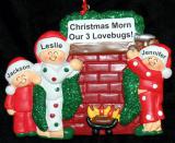 Family Christmas Ornament Winter Morn Just the 3 Kids Personalized FREE at PersonalizedOrnamentsMarket.com by Russell Rhodes