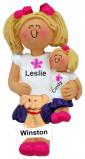 Kids Christmas Ornament Blond Female with Doll & Pet Personalized FREE at PersonalizedOrnamentsMarket.com by Russell Rhodes