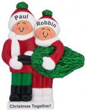 Christmas Tree Couple Christmas Ornament Personalized FREE at PersonalizedOrnamentsMarket.com by Russell Rhodes