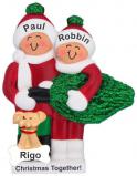 Christmas Couple Together Christmas Ornament with Dogs, Cats, Pets Custom Added Personalized FREE at PersonalizedOrnamentsMarket.com by Russell Rhodes