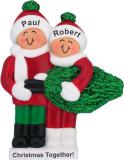 Gay Couple Christmas Ornament Our Tree Together Personalized FREE at PersonalizedOrnamentsMarket.com by Russell Rhodes