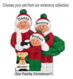 Buying Our Family Tree Family Christmas Ornament for 3 with Dogs, Cats, Pets Custom Added Personalized FREE at PersonalizedOrnamentsMarket.com by Russell Rhodes