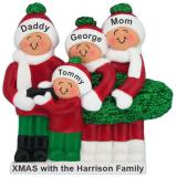 Buying Our Family Tree Family Christmas Ornament for 4 Personalized FREE at PersonalizedOrnamentsMarket.com by Russell Rhodes