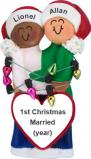 Biracial Gay Couple First Christmas Married Ornament Personalized FREE at PersonalizedOrnamentsMarket.com by Russell Rhodes