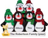 Holiday Fun Penguins Christmas Ornament for 6 with Dogs, Cats, Pets Custom Added Personalized FREE at PersonalizedOrnamentsMarket.com by Russell Rhodes