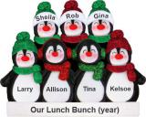 Holiday Fun Penguins Group Christmas Ornament for 7 Personalized FREE at PersonalizedOrnamentsMarket.com by Russell Rhodes