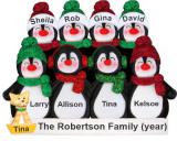 Holiday Fun Penguins Christmas Ornament for 8 with Dogs, Cats, Pets Custom Added Personalized FREE at PersonalizedOrnamentsMarket.com by Russell Rhodes