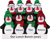 Holiday Fun Penguins Group Christmas Ornament for 8 Personalized FREE at PersonalizedOrnamentsMarket.com by Russell Rhodes