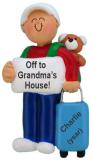 Kids Christmas Ornament Staying with Grandparents Male Personalized FREE at PersonalizedOrnamentsMarket.com by Russell Rhodes