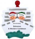 Cruise Ship Christmas Ornament for Couple Personalized FREE at PersonalizedOrnamentsMarket.com by Russell Rhodes