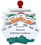 Cruise Ship Christmas Ornament for 3 Personalized FREE at PersonalizedOrnamentsMarket.com by Russell Rhodes