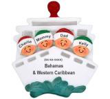 Cruise Ship Christmas Ornament for 4 Personalized FREE at PersonalizedOrnamentsMarket.com by Russell Rhodes