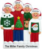 Single Dad Christmas Ornament Dressed to Impress 3 Kids Personalized FREE at PersonalizedOrnamentsMarket.com by Russell Rhodes