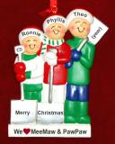 Grandparents Christmas Ornament White Xmas 3 Grandkids Personalized FREE at PersonalizedOrnamentsMarket.com by Russell Rhodes