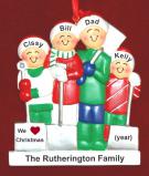 Single Dad Christmas Ornament White Xmas 3 Kids Personalized FREE at PersonalizedOrnamentsMarket.com by Russell Rhodes