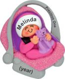 Baby Carrier Christmas Ornament Baby Girl Personalized FREE at PersonalizedOrnamentsMarket.com by Russell Rhodes