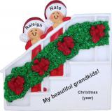 Grandparents Christmas Ornament Holiday Banister 2 Grandkids Personalized FREE at PersonalizedOrnamentsMarket.com by Russell Rhodes