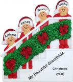 Grandparents Christmas Ornament Holiday Banister 4 Grandkids Personalized FREE at PersonalizedOrnamentsMarket.com by Russell Rhodes