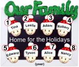 Family Christmas Ornament Holiday Frame for 8 Personalized FREE at PersonalizedOrnamentsMarket.com by Russell Rhodes