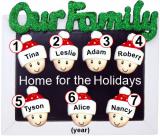 Family Christmas Ornament Holiday Frame for 7 Personalized FREE at PersonalizedOrnamentsMarket.com by Russell Rhodes