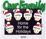 Family Christmas Ornament Holiday Frame for 6 Personalized FREE at PersonalizedOrnamentsMarket.com by Russell Rhodes