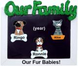 Personalized Pet Ornament Our 7 Fur Babies Dogs & Cats Custom Add-ons Personalized FREE at PersonalizedOrnamentsMarket.com by Russell Rhodes