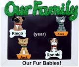 Personalized Pet Ornament Our 6 Fur Babies Dogs & Cats Custom Add-ons Personalized FREE at PersonalizedOrnamentsMarket.com by Russell Rhodes