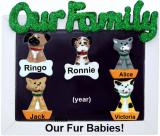 Personalized Pet Ornament Our 5 Fur Babies Dogs & Cats Custom Add-ons Personalized FREE at PersonalizedOrnamentsMarket.com by Russell Rhodes