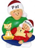 Older Brother with New Baby Brother Christmas Ornament with Pet Personalized FREE at PersonalizedOrnamentsMarket.com by Russell Rhodes