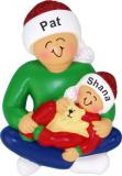 Older Brother with New Baby Sister Christmas Ornament Personalized FREE at PersonalizedOrnamentsMarket.com by Russell Rhodes