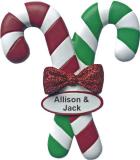 Candy Canes Christmas Ornament Personalized FREE at PersonalizedOrnamentsMarket.com by Russell Rhodes