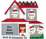 New Home Christmas Ornament Family Home for 4 with Pets Personalized FREE at PersonalizedOrnamentsMarket.com by Russell Rhodes